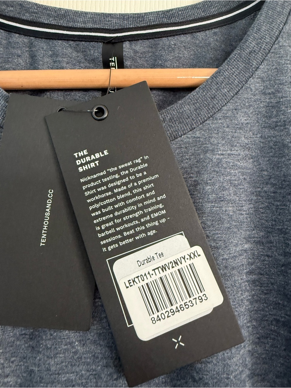 Ten Thousand Gray Durable Tee Navy LOGO NWT XXL 2XL - Picture 3 of 5
